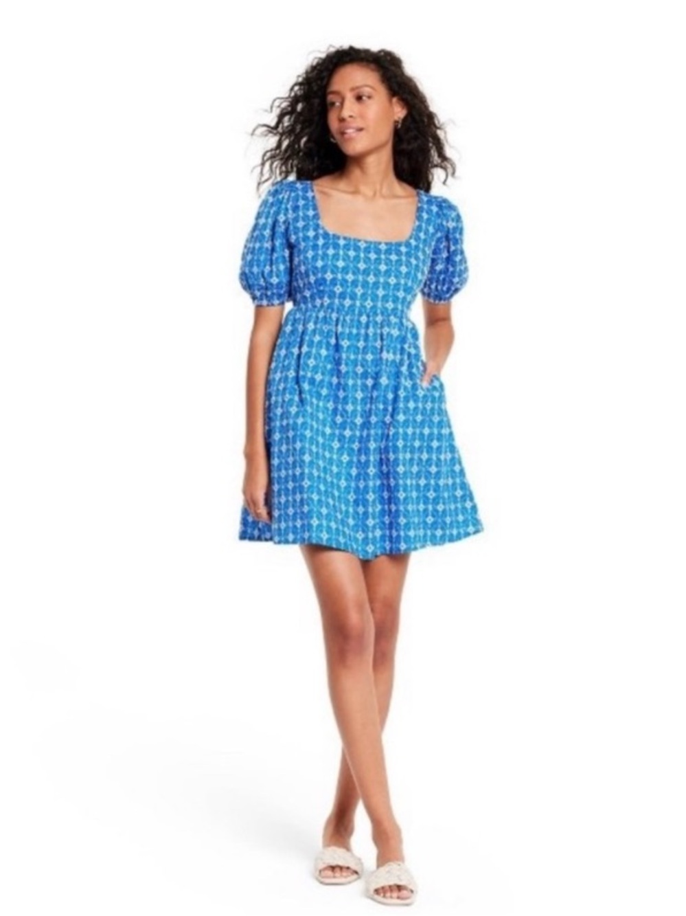 RHODE x Target Blue Eyelet Mini Dress Size XL